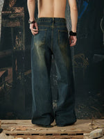Retro Washed Wide Leg Jeans Pants 5