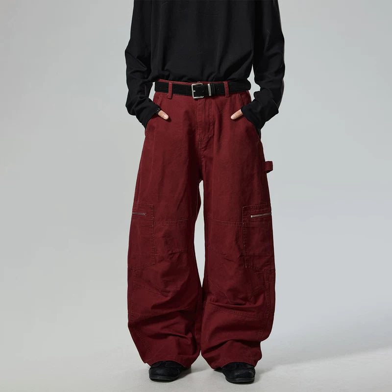 5989427981963,5989427981964,5989427981965,5989427981966, Retro Wide-Leg Cargo Workwear Pants