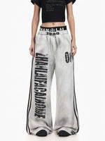 Retro Wide Leg Fleece-Lined Sweatpants 1