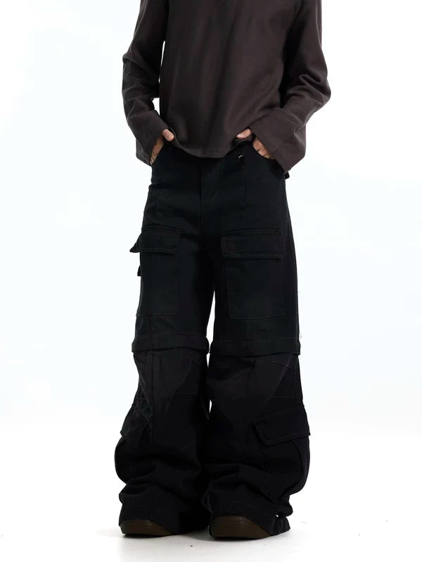 Retro Wide-Leg Multi-Pocket Cargo Pants 2