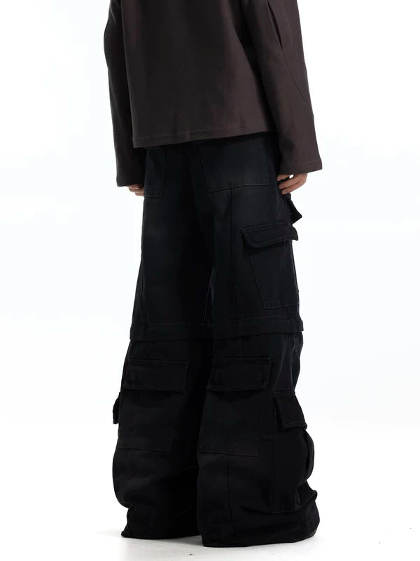Retro Wide-Leg Multi-Pocket Cargo Pants 3