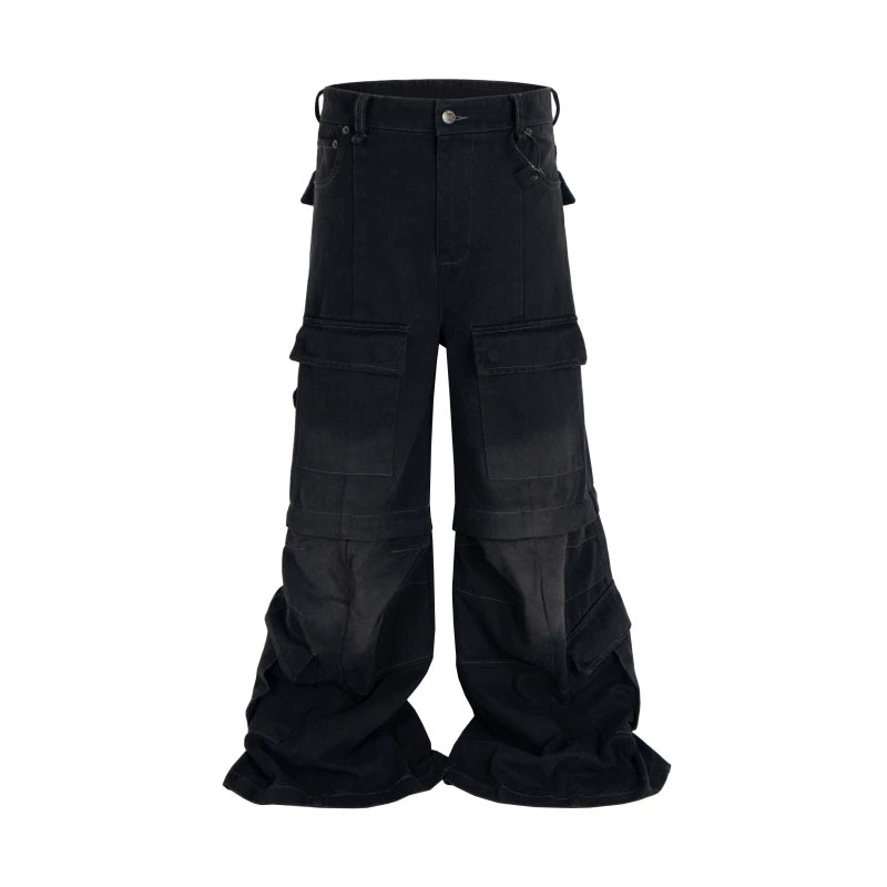 5811343654108,5811343654109,5811343654110,5811343654111, Retro Wide-Leg Multi-Pocket Cargo Pants