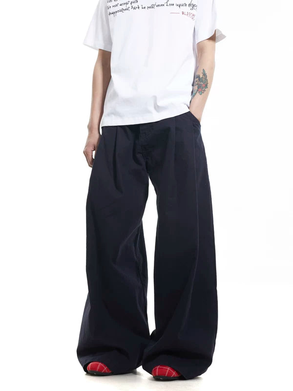 Retro Wide-Leg Pleated Cargo Pants 2