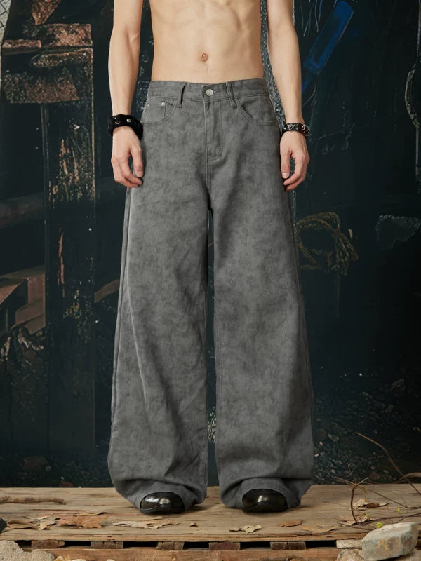 Retro Wide-Leg Tie-Dye Casual Jeans Pants 2