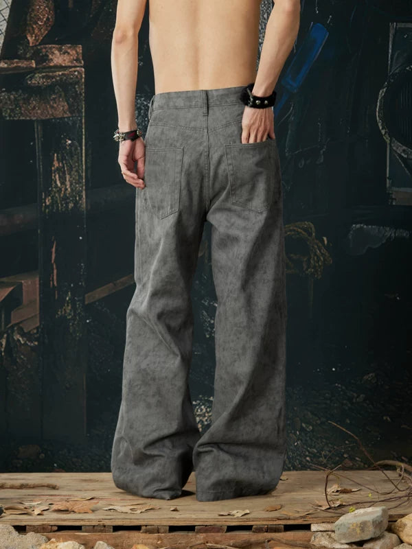 Retro Wide-Leg Tie-Dye Casual Jeans Pants 3