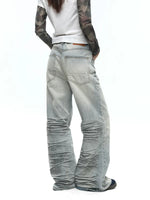 Retro Wide-Leg Whiskered Flare Jeans Pants 3