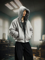 Reversible Faux Fur Zip Hooded Jacket 3