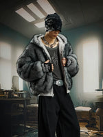 Reversible Faux Fur Zip Hooded Jacket 4