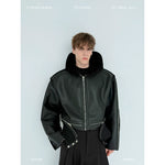 Reversible Fleece-Lined Hooded Leather Jacket 1