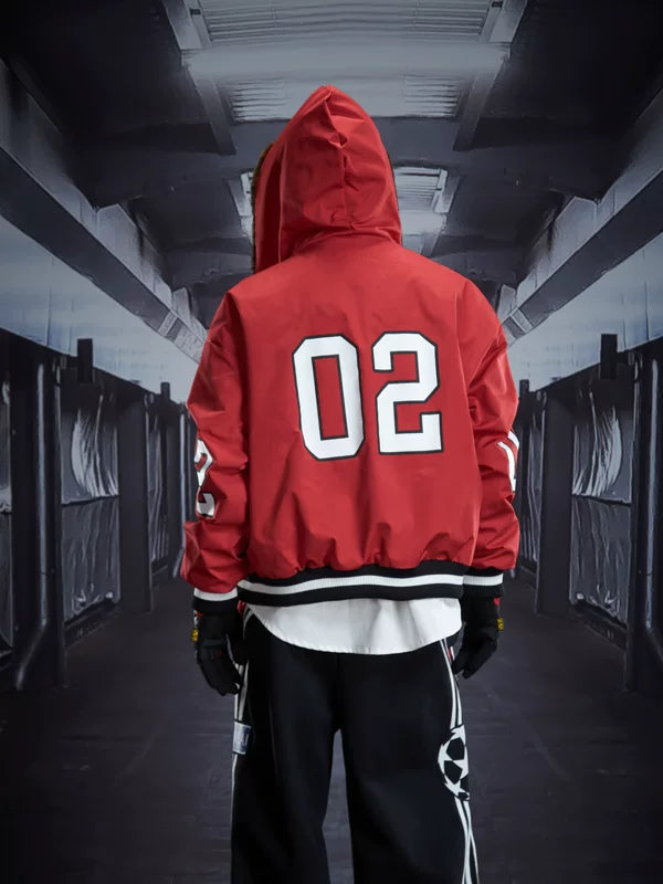 Reversible Hooded Faux Fur Varsity Jacket 4