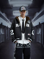 6150574450493,6150574450494,6150574450495,6150574450496, Reversible Hooded Faux Fur Varsity Jacket