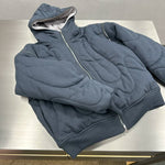 Reversible Quilted Hoodie Jacket with Zippers 2