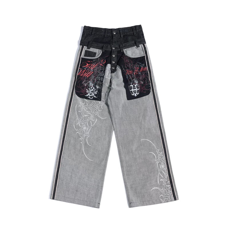 6199728950336,6199728950337,6199728950338,6199728950339, Reversible Selvedge Wide-Leg Denim Pants