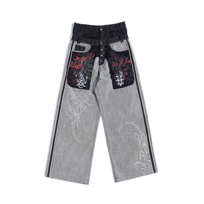 6226136110816,6226136110817,6226136110818,6226136110819, Reversible Selvedge Wide-Leg Denim Pants