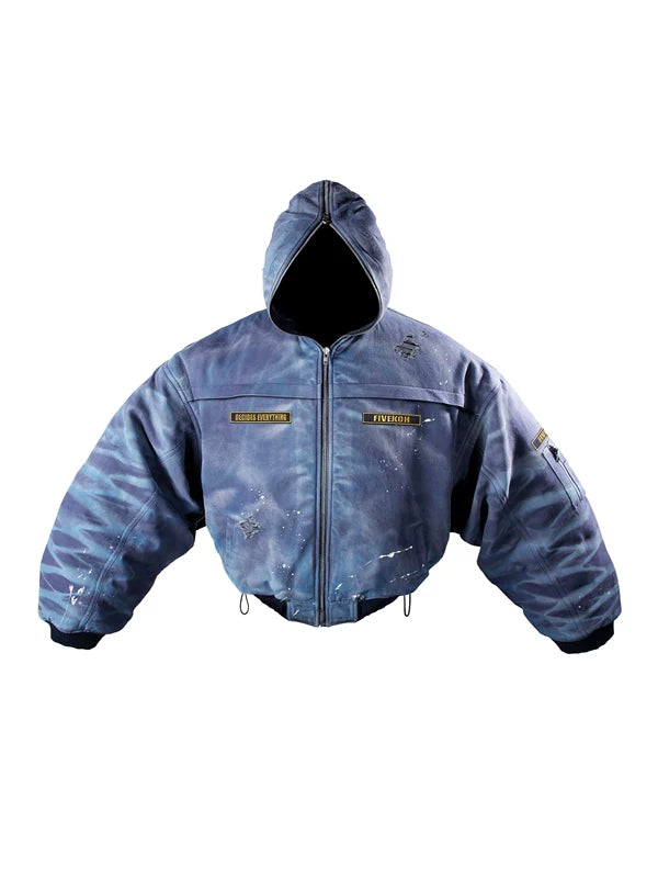 Reversible Star Print Hooded Bomber Jacket 2
