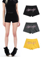 Rhinestone Angel Print Drawstring Shorts 1