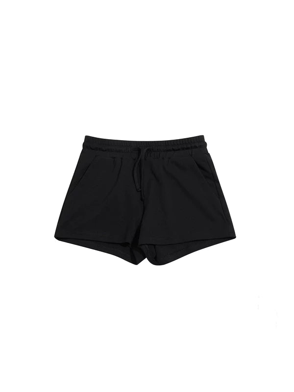 Rhinestone Angel Print Drawstring Shorts 5