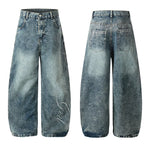 6197972087650,6197972087651,6197972087652,6197972087653, Rhinestone Embellished Distressed Wide-Leg Jeans Pants