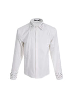 Rhinestone Embellished Long-Sleeve Shirt with Tie 5