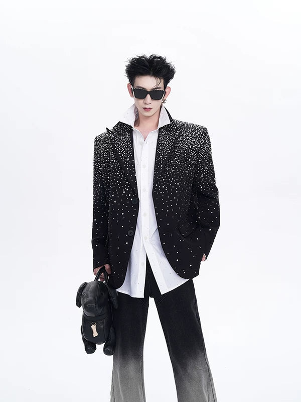 Rhinestone Embellished Loose Fit Suit Jacket 4