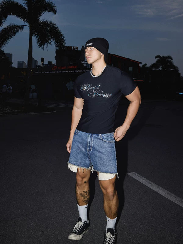 Rhinestone Embellished Slim Fit T-Shirt 2