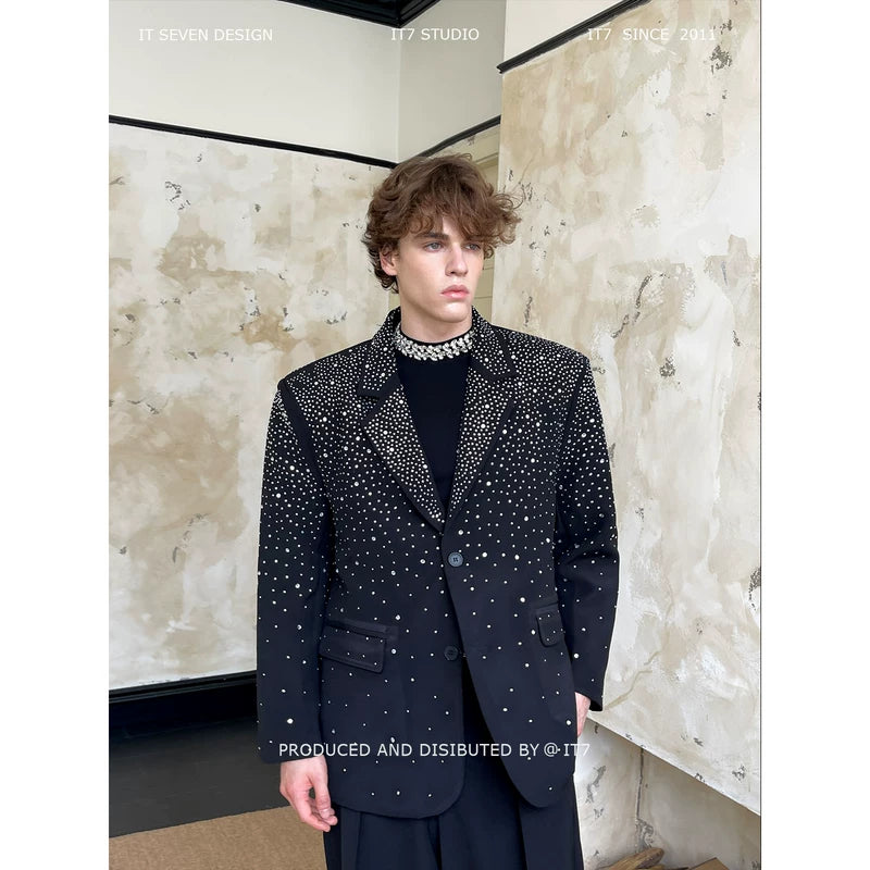 Rhinestone Embellished Tailored Suit Jacket 1