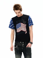 Rhinestone Flag Graphic Short-Sleeve T-Shirt 2
