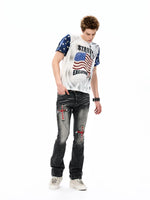 Rhinestone Flag Graphic Short-Sleeve T-Shirt 3