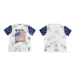 6252003262602,6252003262604,6252003262606,6252003262608, Rhinestone Flag Graphic Short-Sleeve T-Shirt