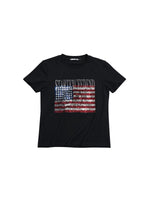 Rhinestone Flag Print Slim Fit T-Shirt 5