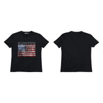 6079045292943,6079045292944,6079045292945,6079045292946, Rhinestone Flag Print Slim Fit T-Shirt
