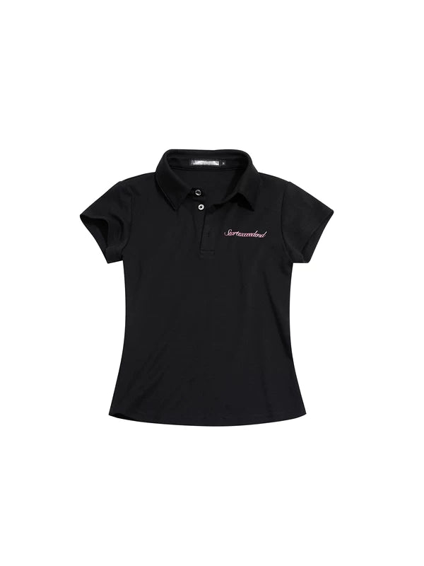 Rhinestone Graphic Short Sleeve Polo Shirt 5