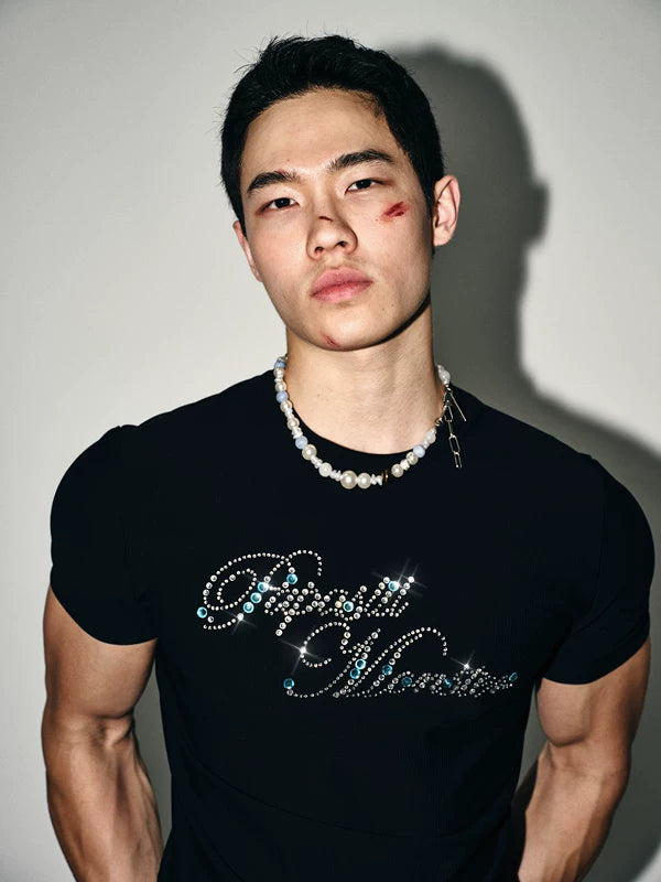Rhinestone Graphic Short Sleeve T-Shirt 1