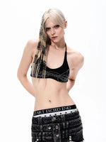 Rhinestone Halter Neck Bra Vest 2