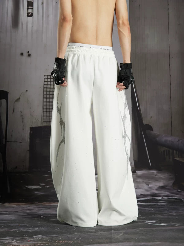 Rhinestone Pattern Loose Fit Sweatpants 4