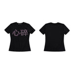 6079079680975,6079079680976,6079079680977,6079079680978, Rhinestone Slogan Slim Fit T-Shirt