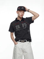 Rhinestone Striped Polo Shirt 1