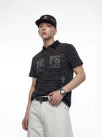 Rhinestone Striped Polo Shirt 3