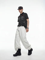 Rhinestone Striped Polo Shirt 4