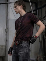 Rhinestone Striped Short-Sleeve T-Shirt 3