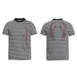 6094652724303,6094652724304,6094652724305,6094652724306, Rhinestone Striped Short-Sleeve T-Shirt
