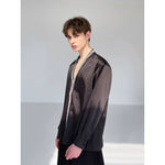 Rhinestone Studded Satin Long Sleeve Shirt 5