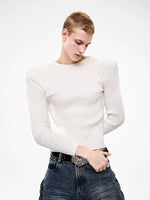 Ribbed Crew Neck Slim Fit Sweater 1