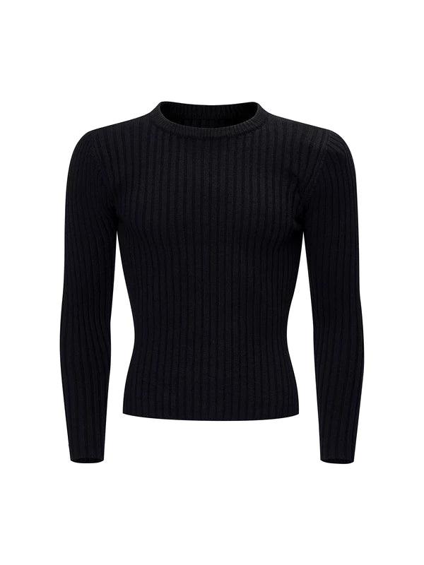 Ribbed Crew Neck Slim Fit Sweater 5