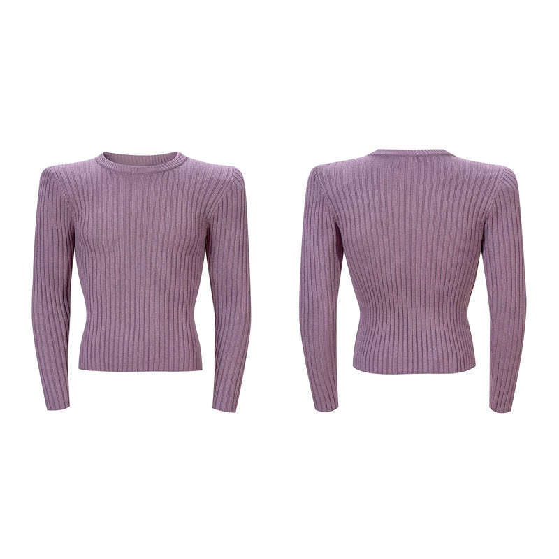 6106884982255,6106884982256,6106884982257,6106884982258, Ribbed Crew Neck Slim Fit Sweater