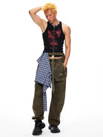 Ribbed Graphic Zip-Front Tank Top 3