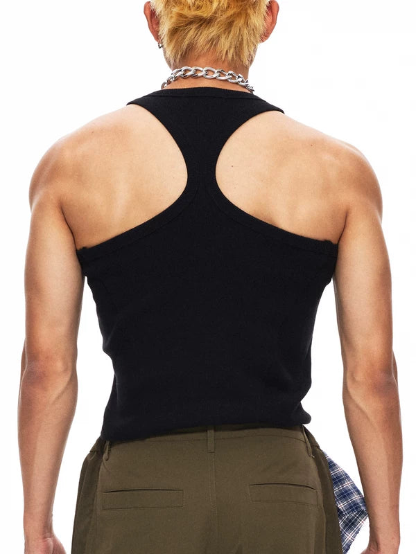 Ribbed Graphic Zip-Front Tank Top 5