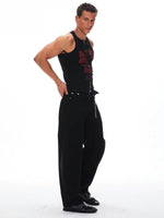 6229227890288,6229227890289,6229227890290,6229227890291, Ribbed Graphic Zip-Front Tank Top