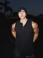 Ribbed Henley Slim Fit Tank Top 1