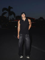 Ribbed Henley Slim Fit Tank Top 2